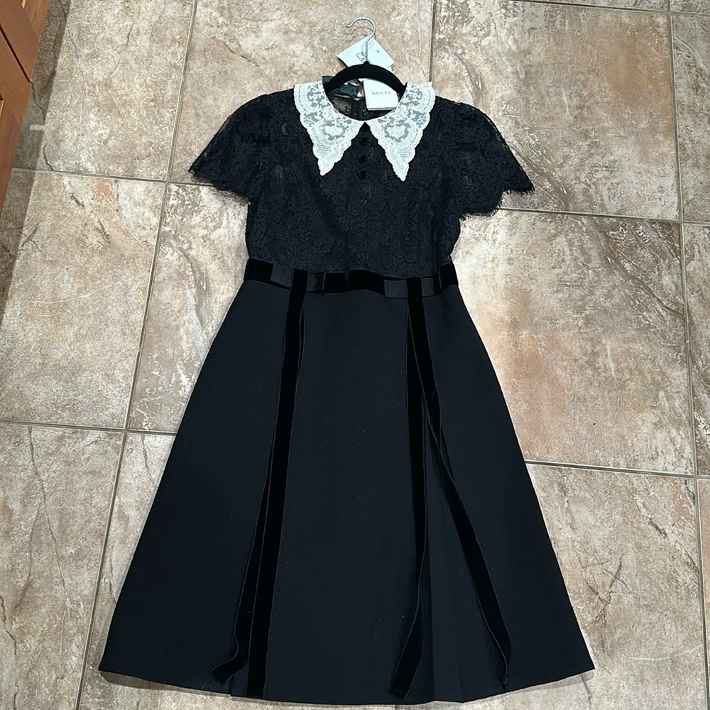 Gucci Wool and Lace Dress - Picture 2 of 7